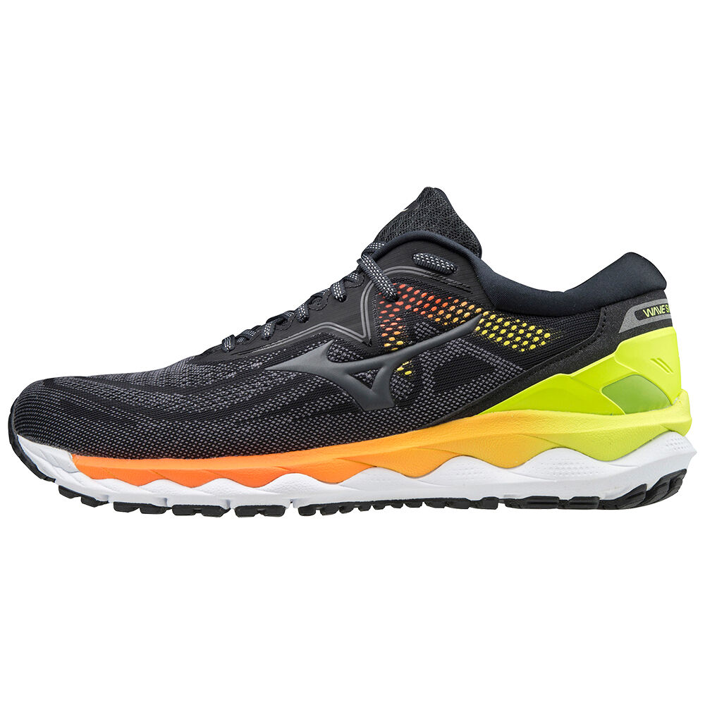 Mizuno Wave Sky 4 - Erkek Koşu Ayakkabısı - Gri/Sarı Türkiye (MFAUVT-086)